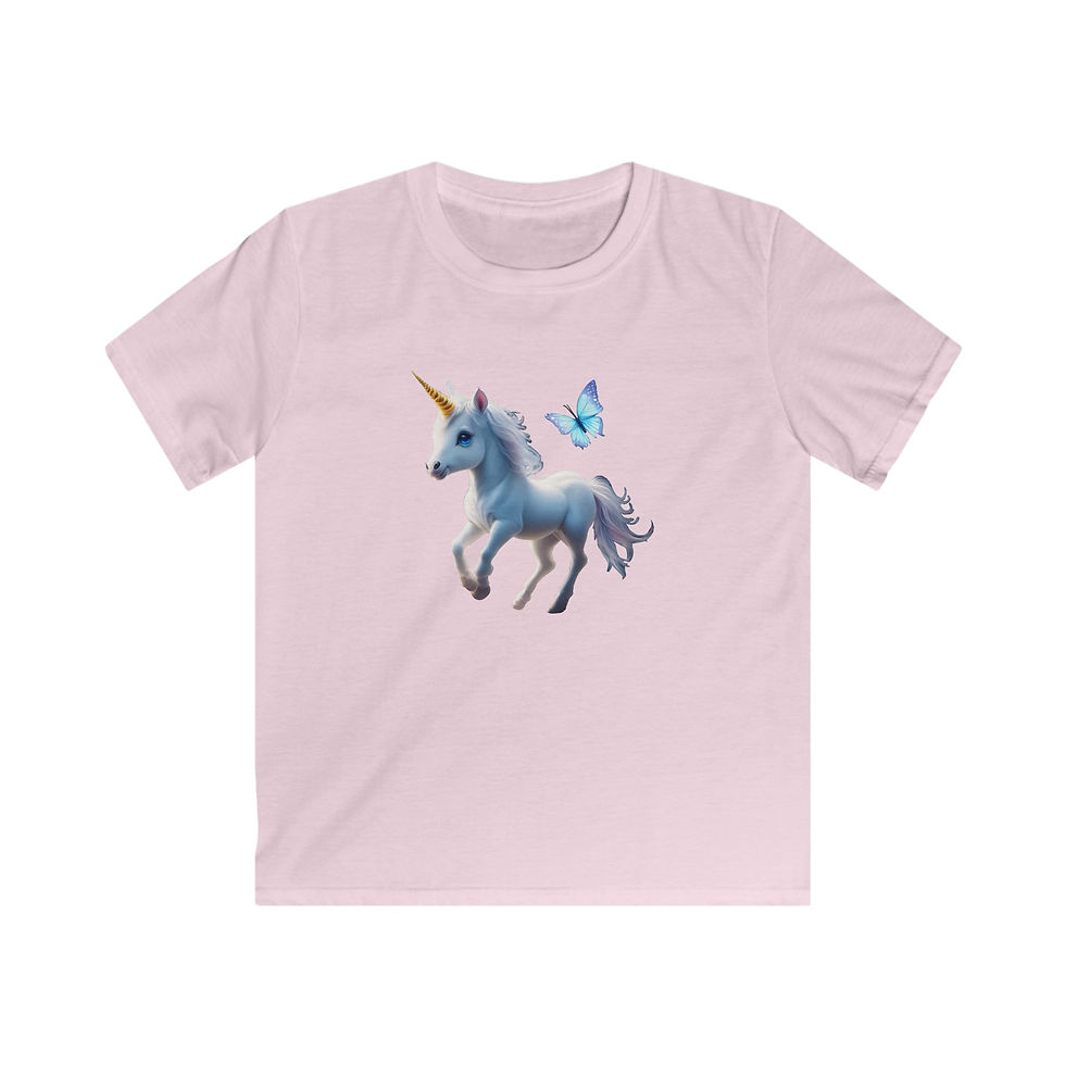 Thumbnail: Big Girl's Baby Unicorn Softstyle Tee