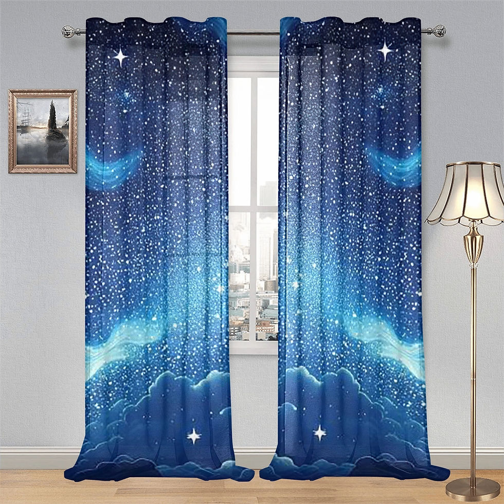 Thumbnail: **Night Sky 28" x 95" Gauze Curtains (2)