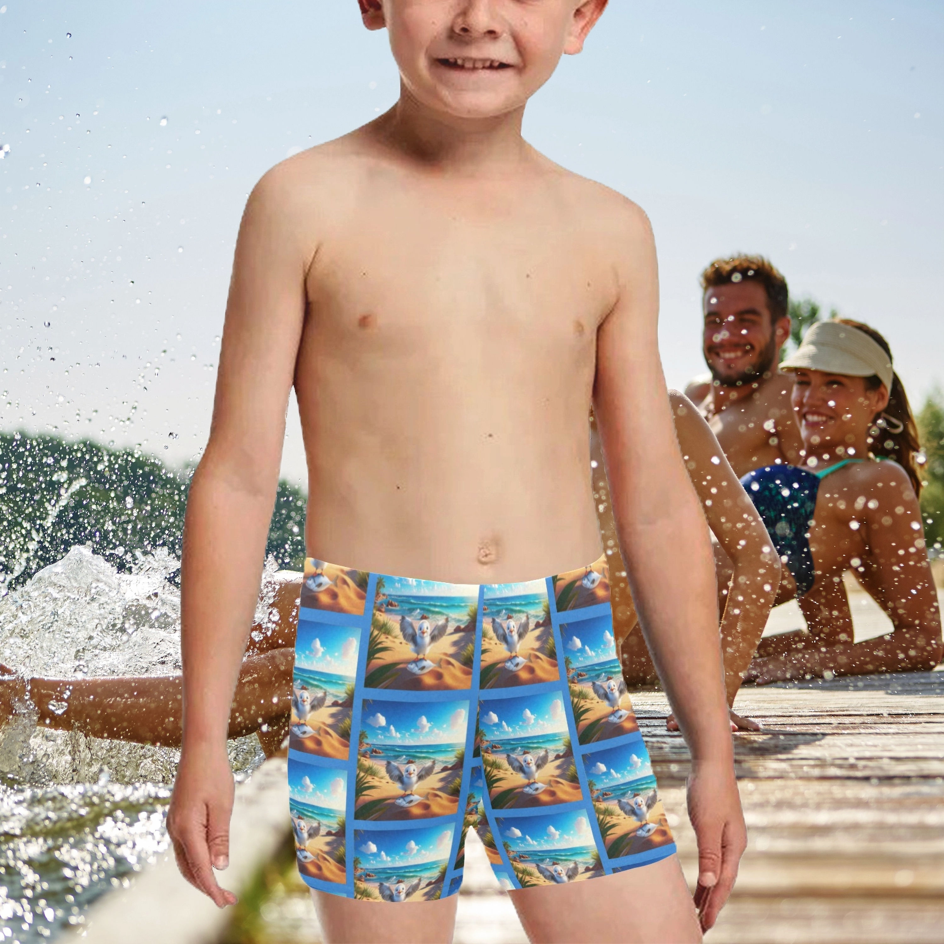 **Little Boy's Baby Albatross Swim Trunks