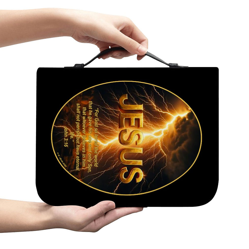 Thumbnail: PU Leather Bible Cover - Jesus Lightning w/scripture 