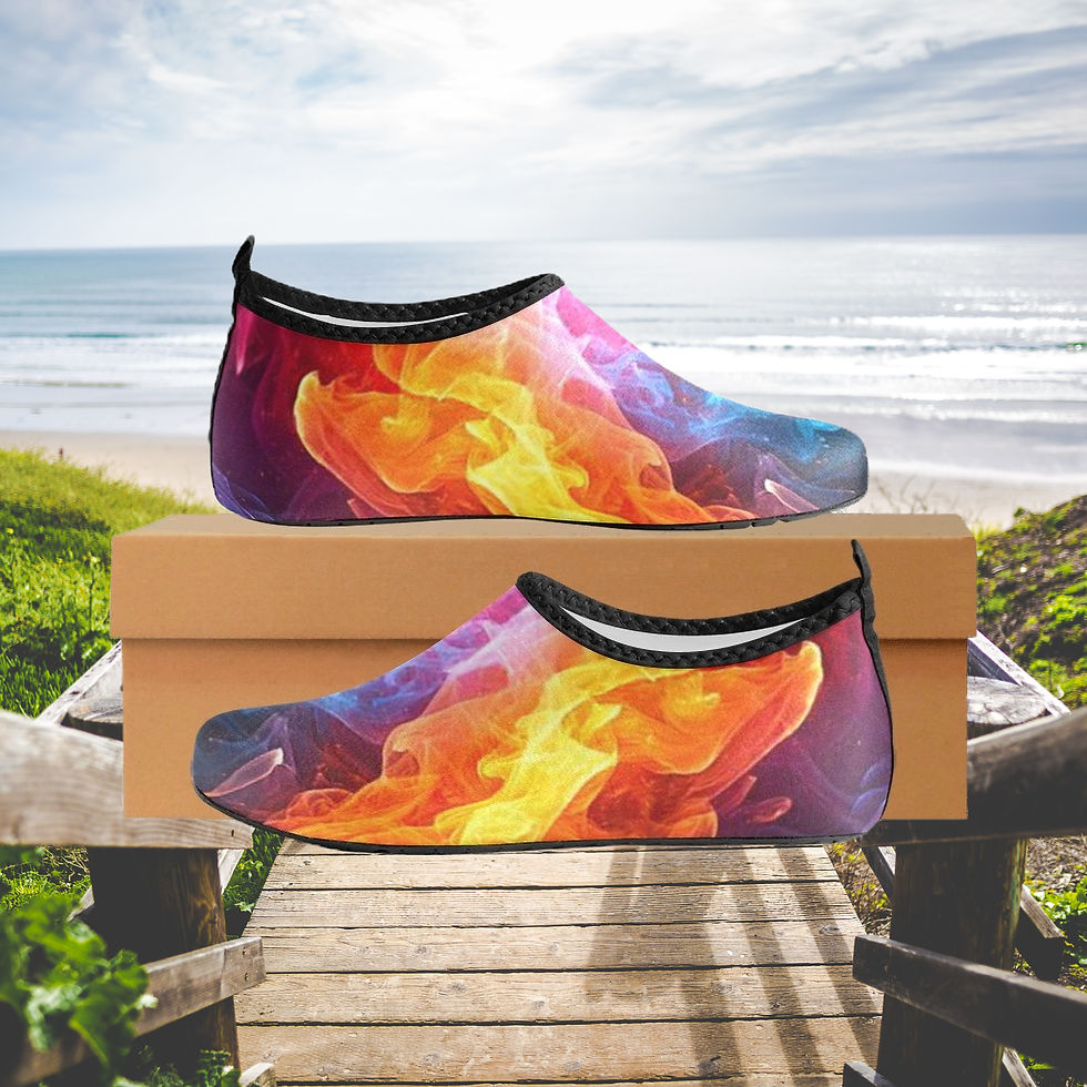 Thumbnail: **Neon Flames Aqua Socks