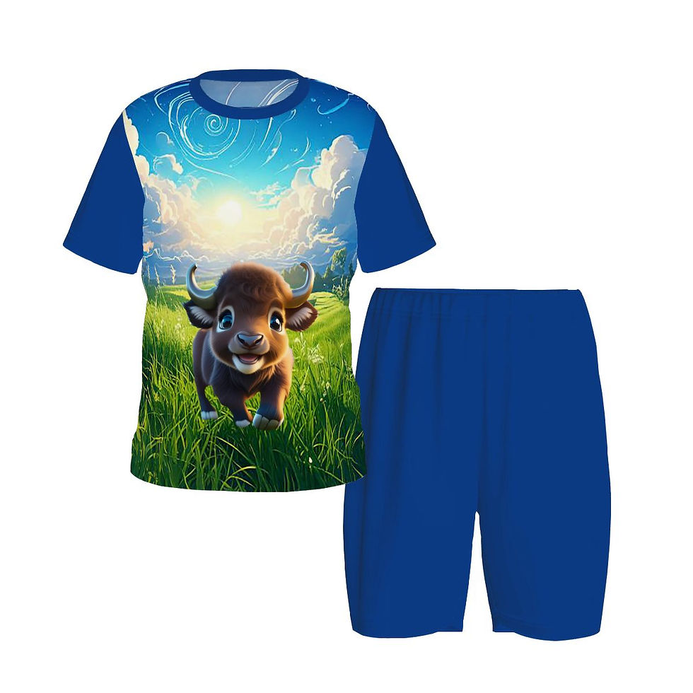 Thumbnail: Kid's Baby Buffalo Short Pj Set