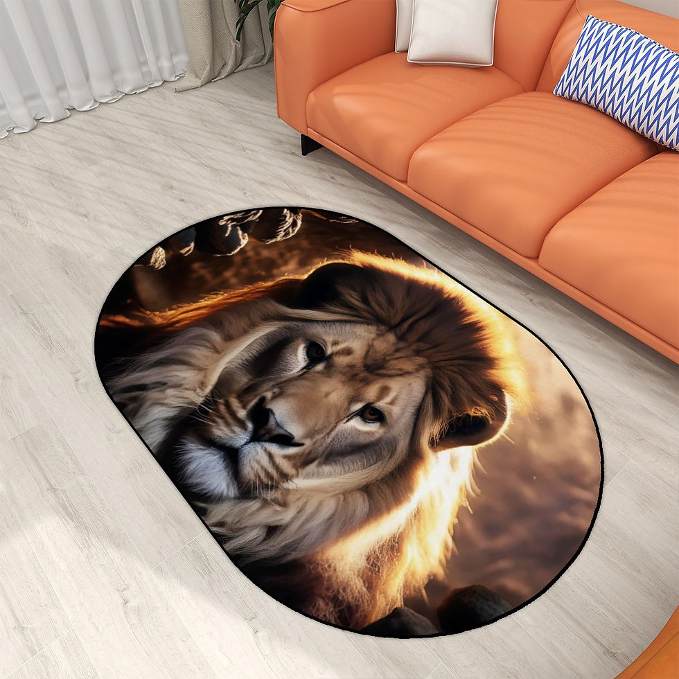 Thumbnail: Lion Cave Oval Area Rug