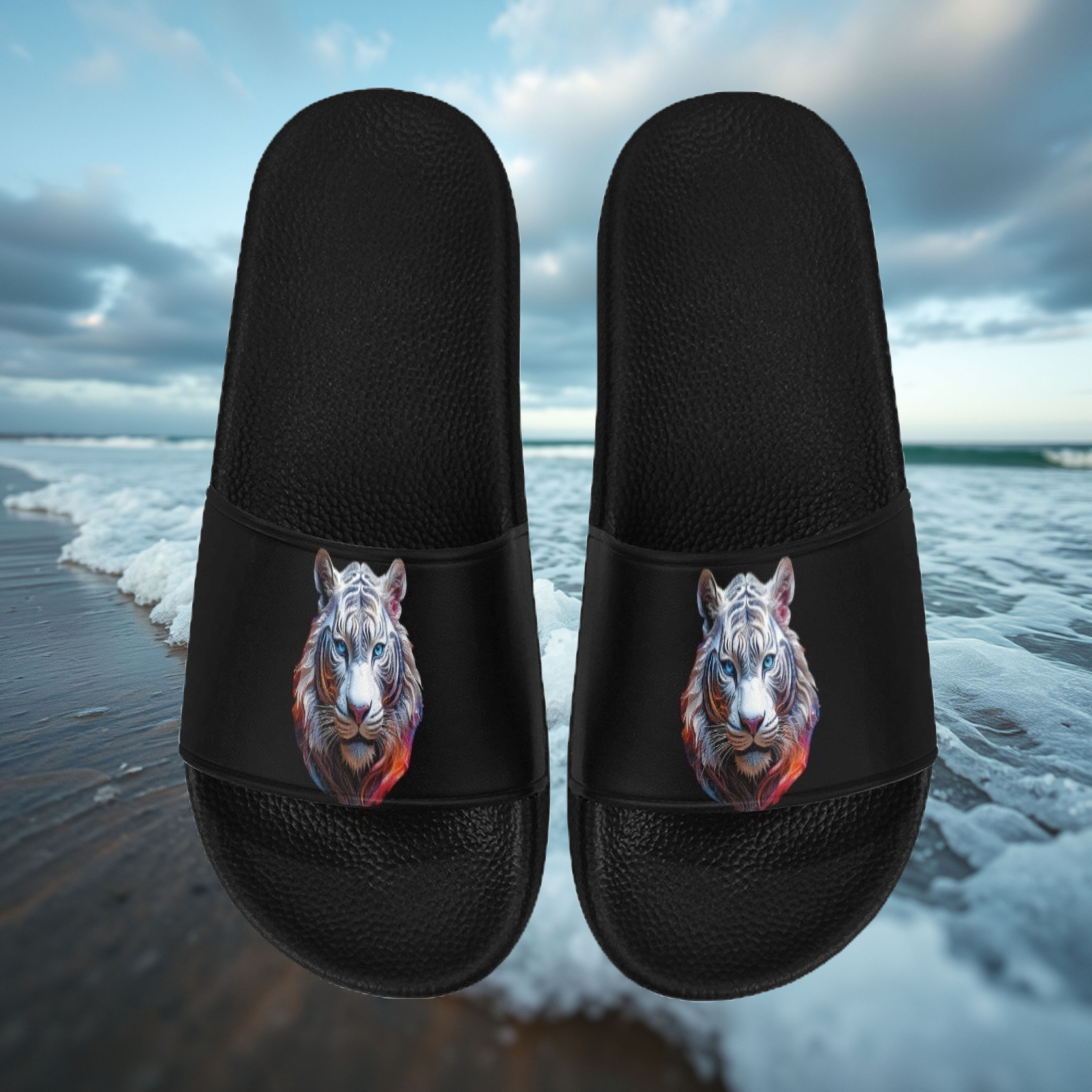 **White Tiger Slip-on Sandals
