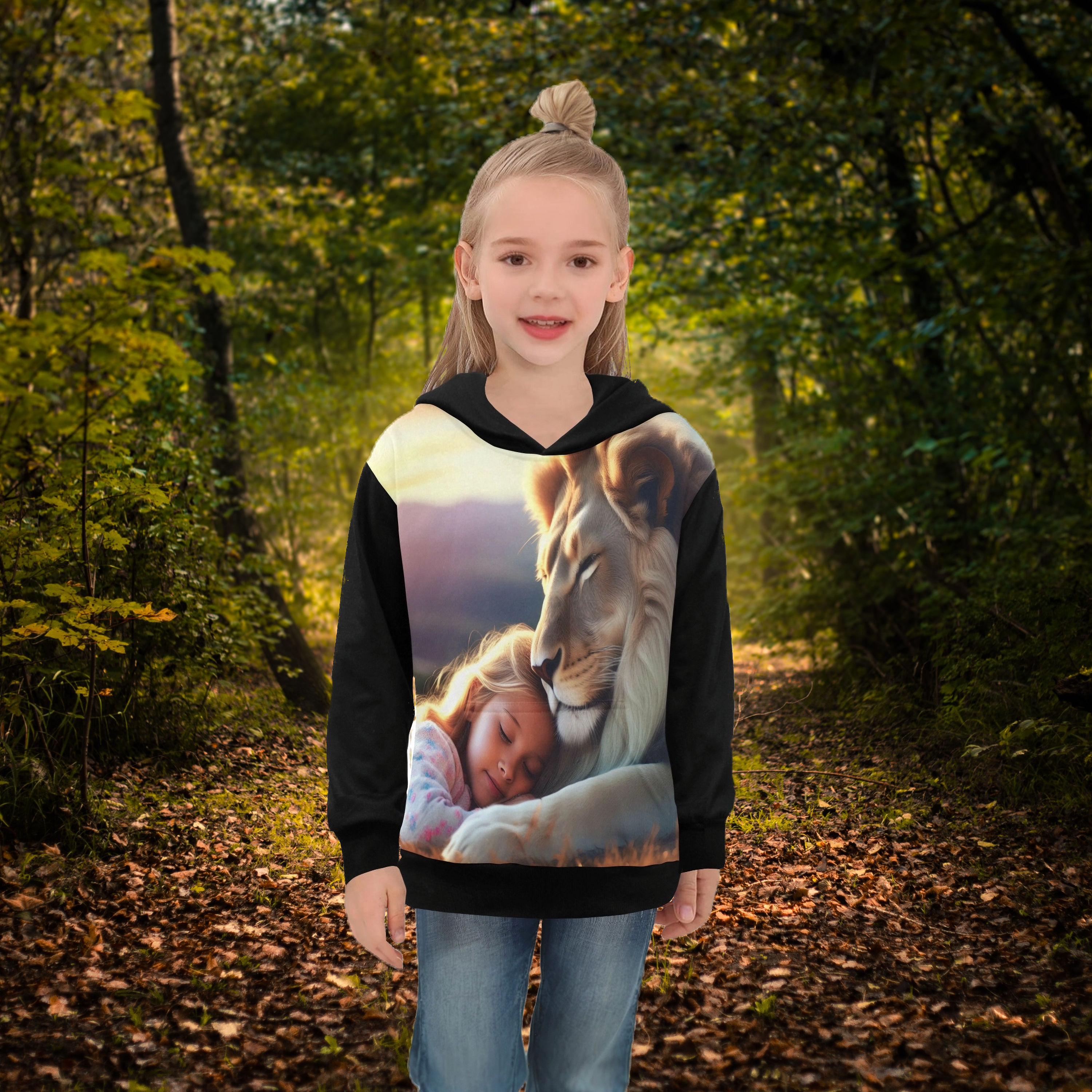 **Big Girl's Judah & Girl AOP Hoodie