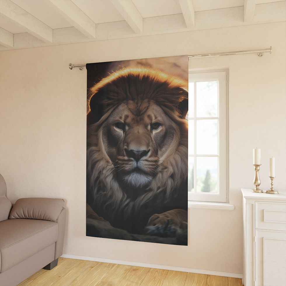Thumbnail: Lion Cave Window Curtain - 1 Piece