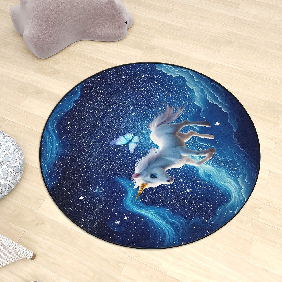 Thumbnail: Baby Unicorn Round Area Rug