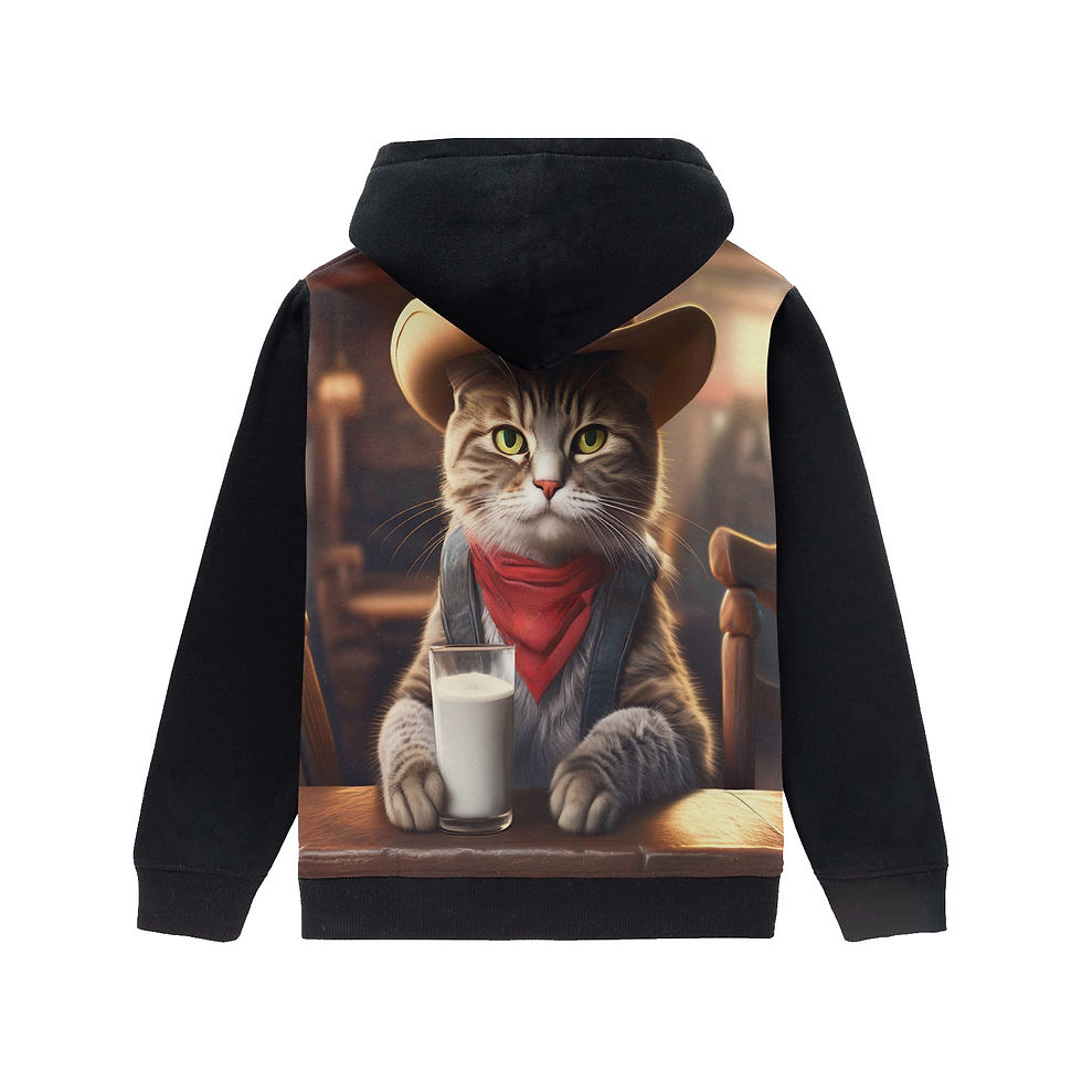 Thumbnail: **Big Boy's Cowboy Kitty AOP Hoodie