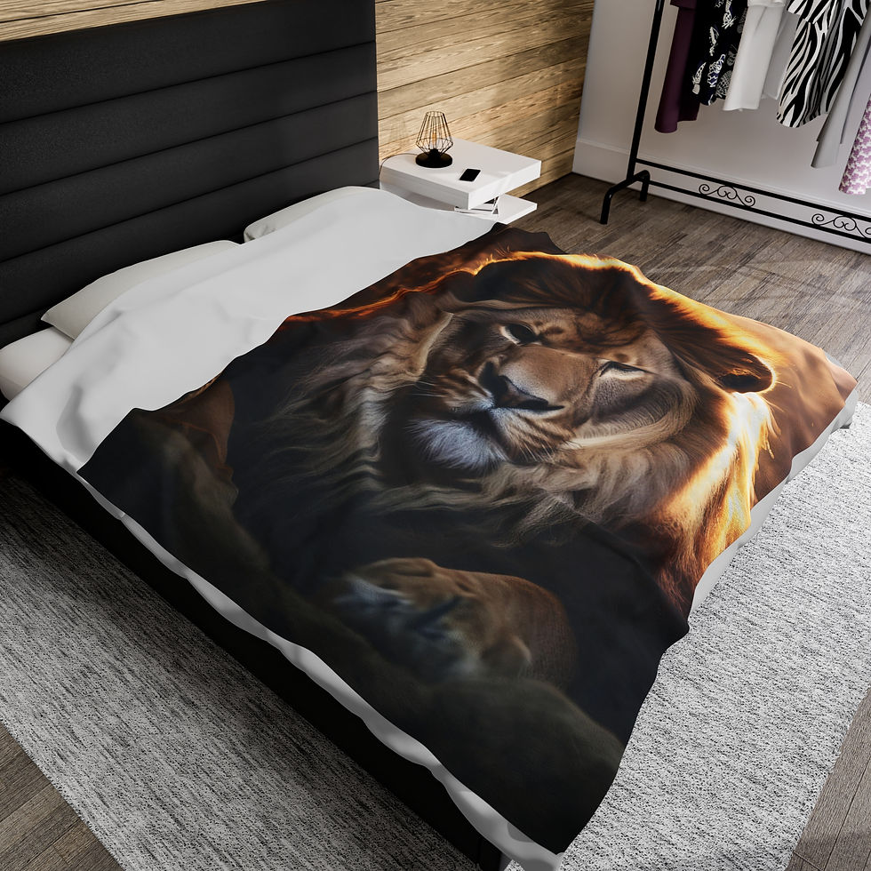 Thumbnail: Lion Cave Velveteen Plush Blanket