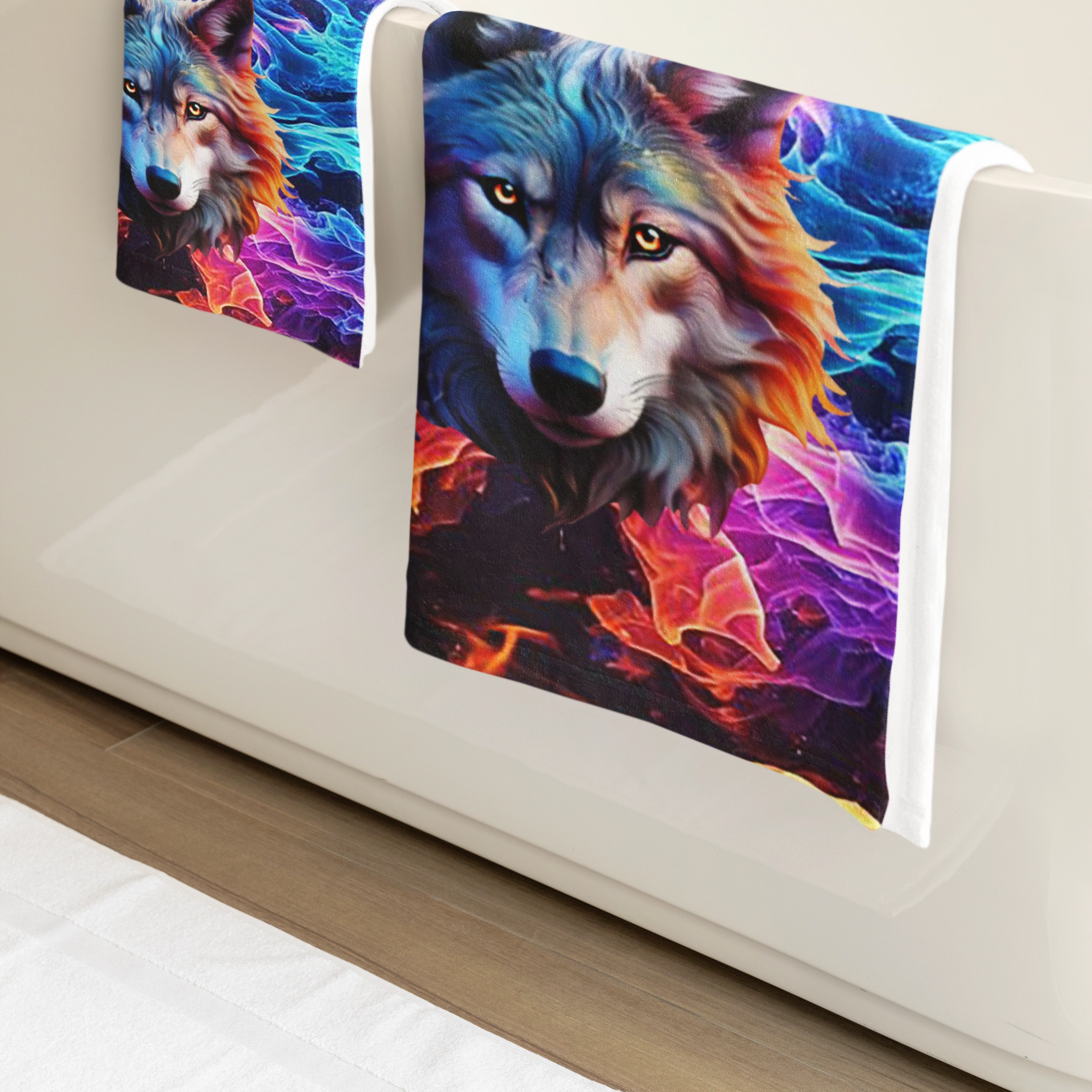 Wolf Flame Wash Cloth