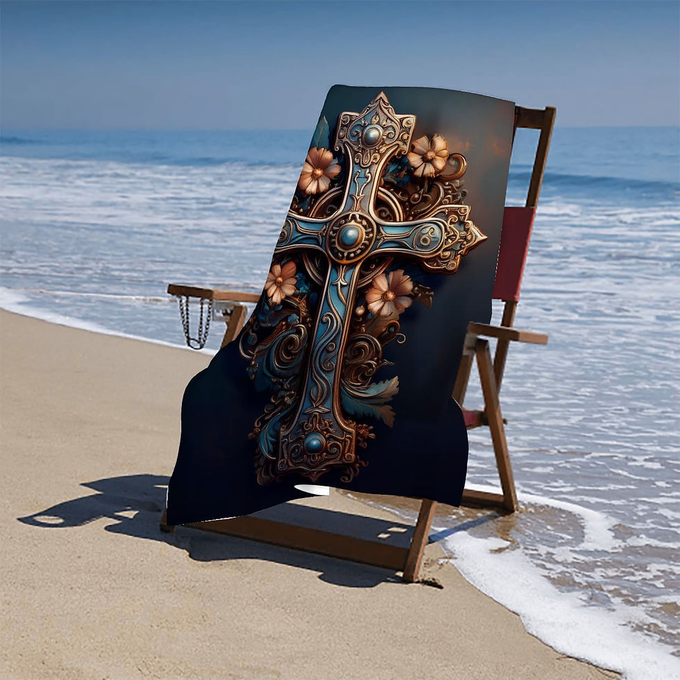 Thumbnail: Antique Cross Microfiber Bath / Beach Towel