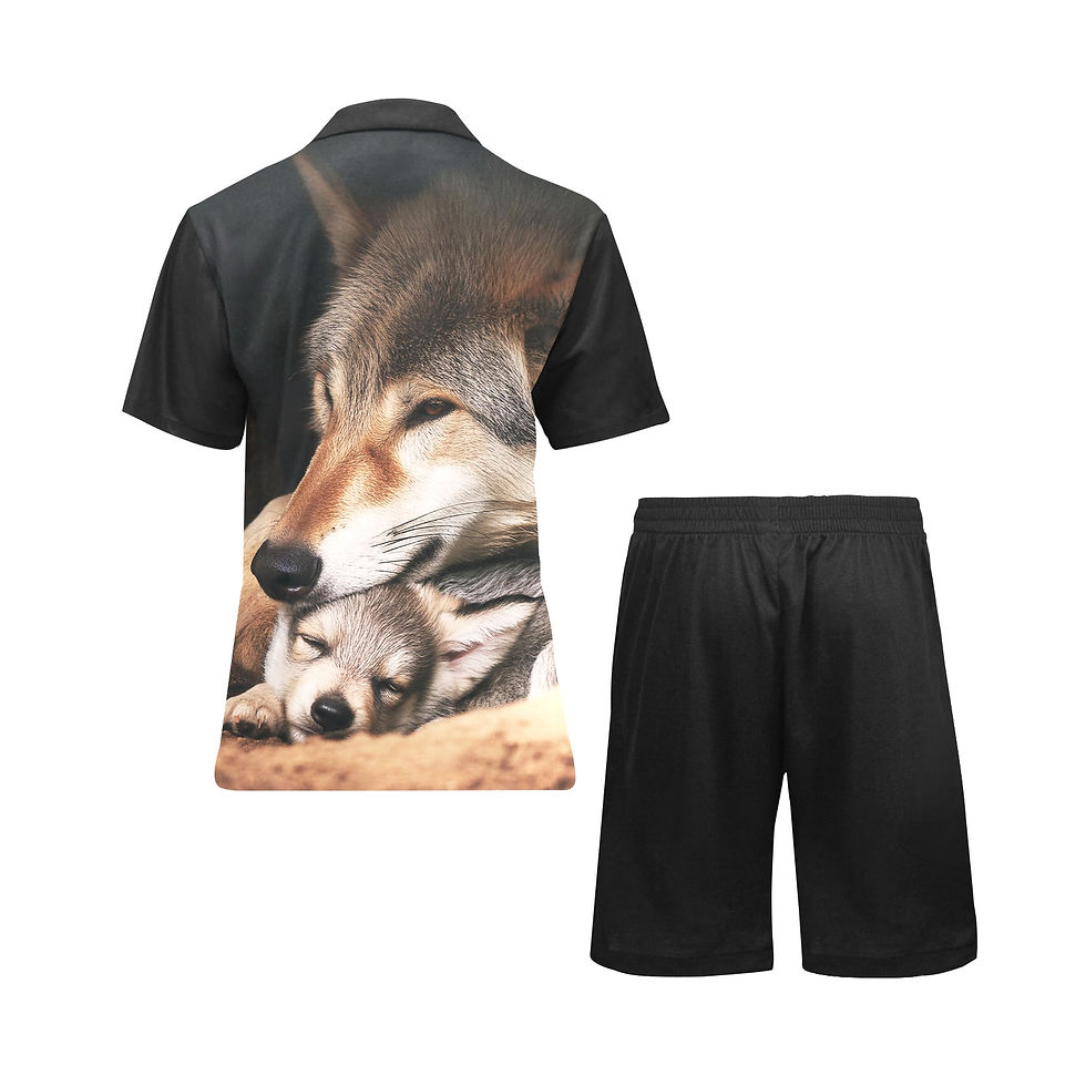 Thumbnail: **Wolf & Pup Short Pjs