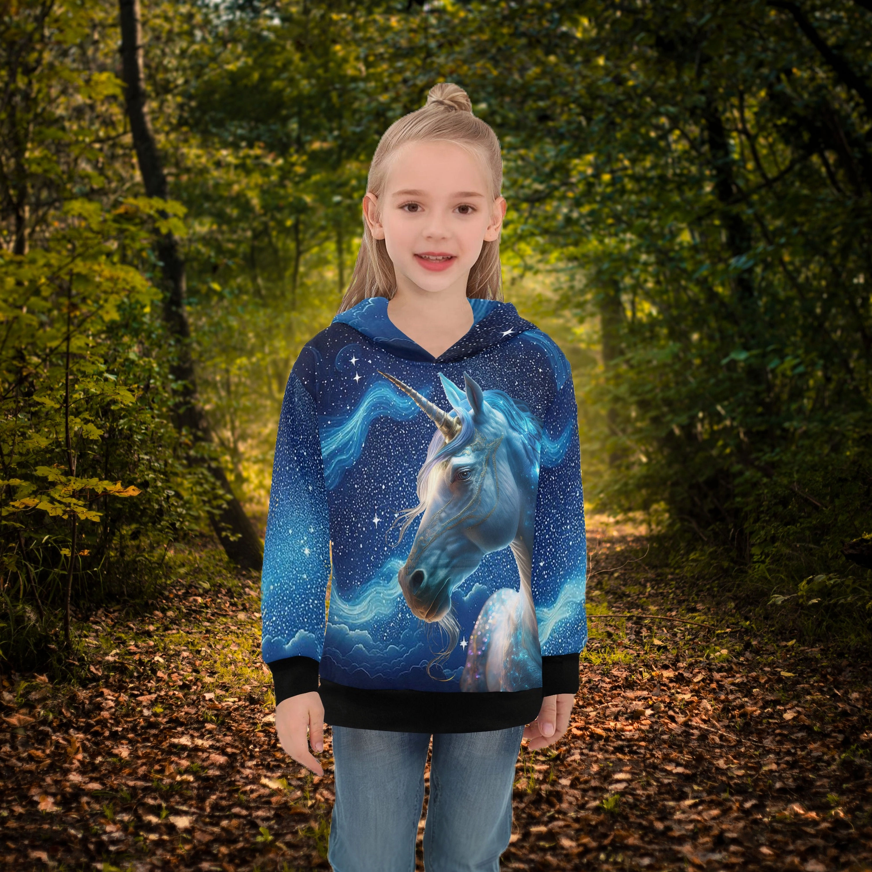 **Big Girl's Unicorn 1 AOP Hoodie