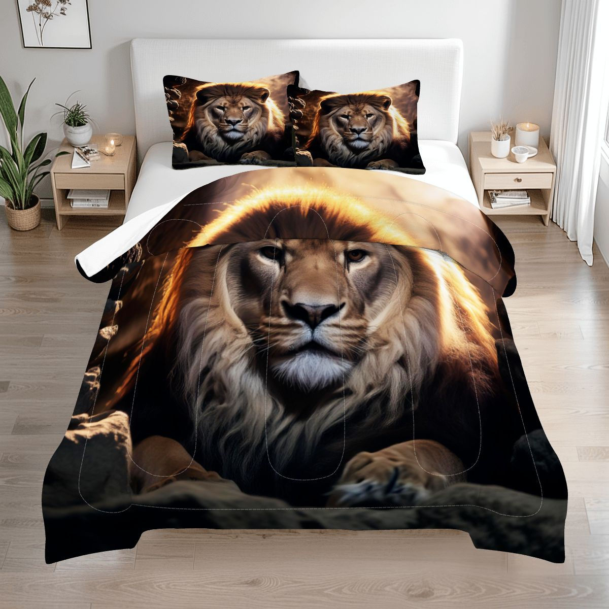 Lion Cave Queen Comforter Set