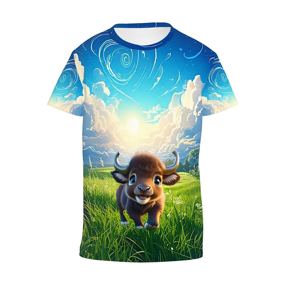 Thumbnail: Big Kid's Baby Buffalo AOP Tee