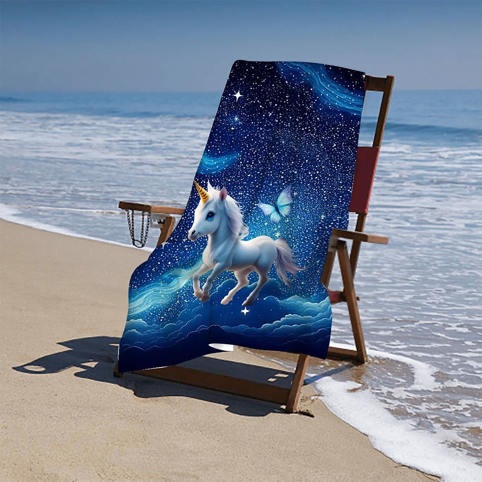 Thumbnail: Baby Unicorn Microfiber Bath / Beach Towel