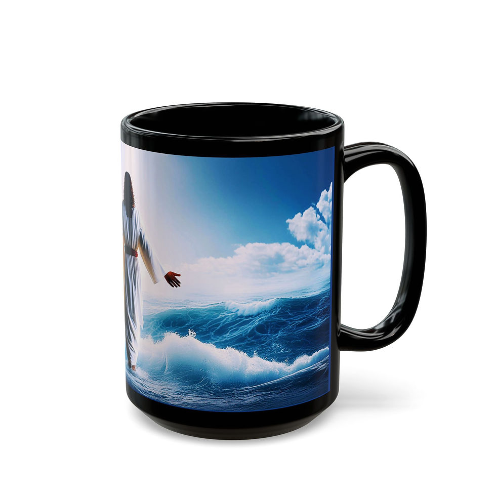 Thumbnail: Jesus Walking on Water Black Mug