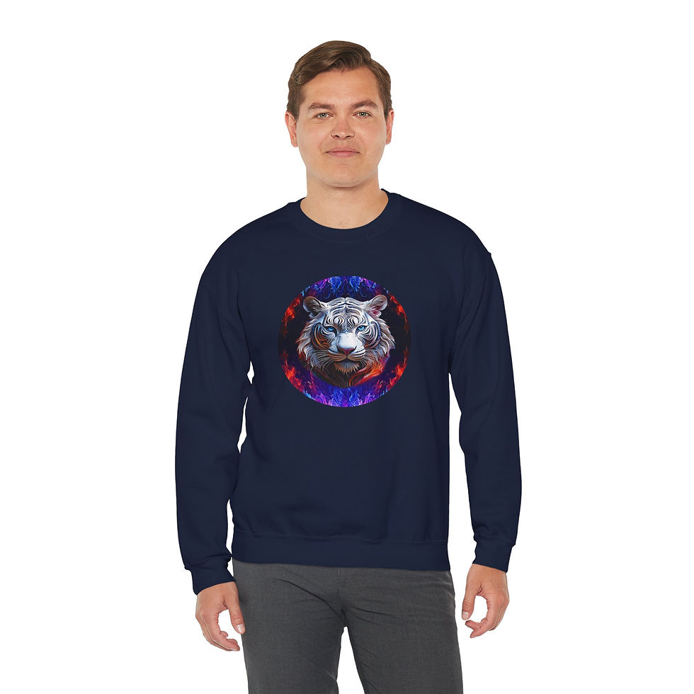 Thumbnail: White Tiger Flame Circle Sweatshirt