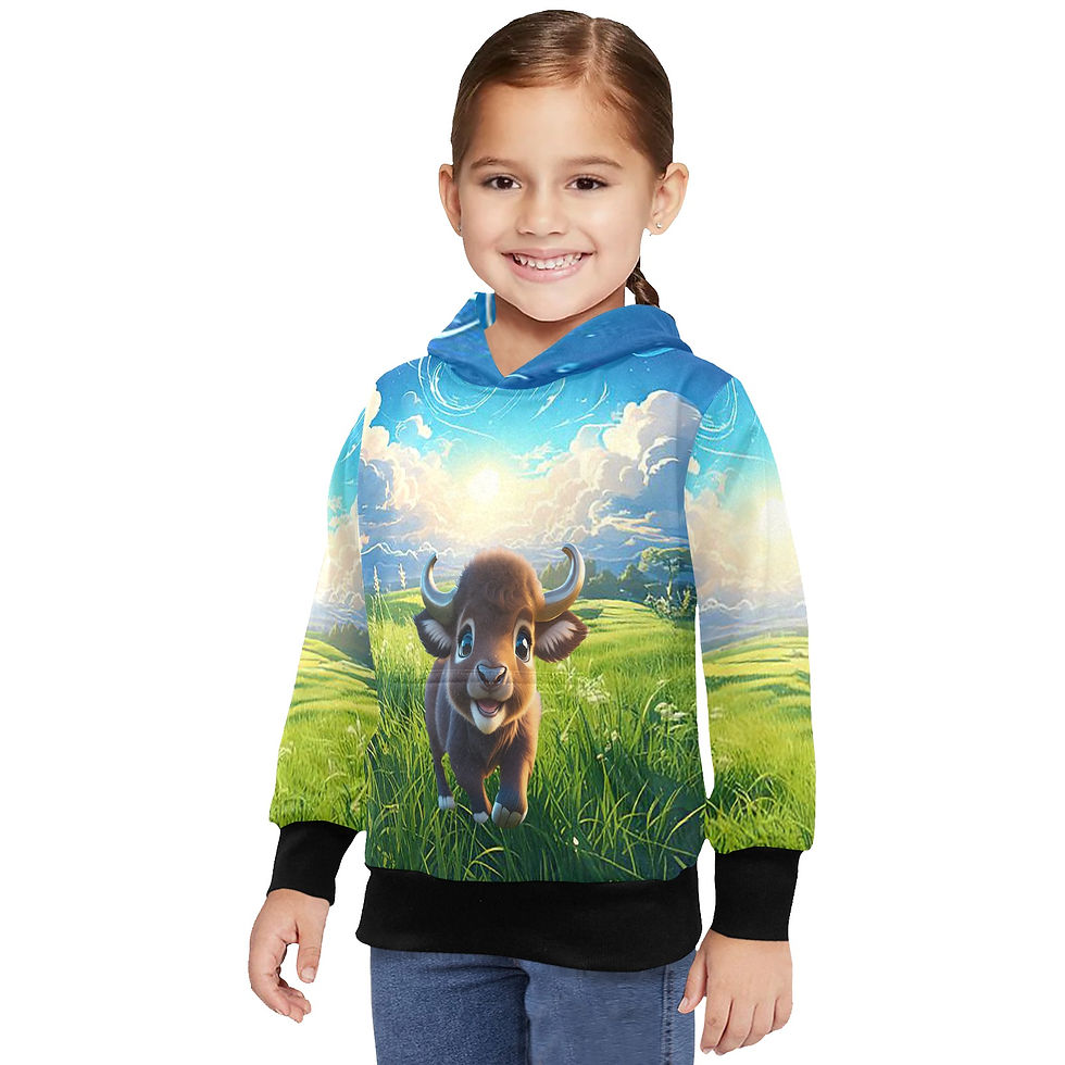 Thumbnail: **Little Girl's Baby Buffalo AOP Hoodie