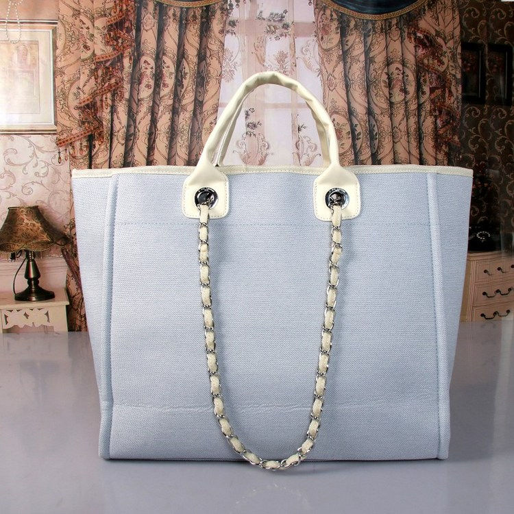 Thumbnail: CHANEL Deauville Denim Tote Shoulder Bag