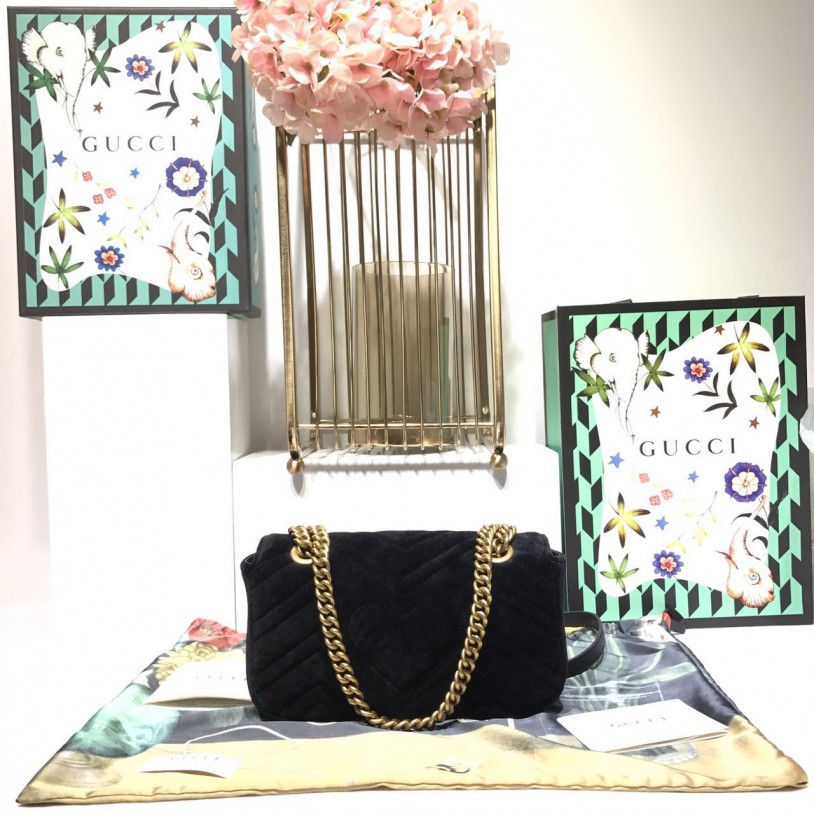 Thumbnail: Gucci ‎GG Marmont Embroidered Velvet Mini Bag