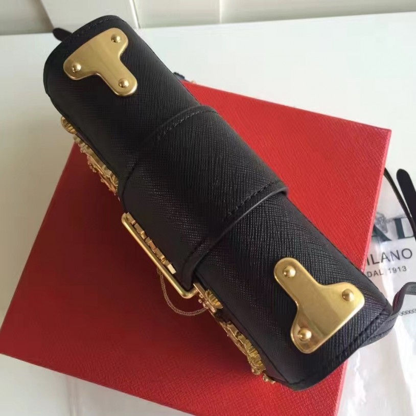 Thumbnail: PRADA Cahier Astrology Velvet Shoulder Leather Bag