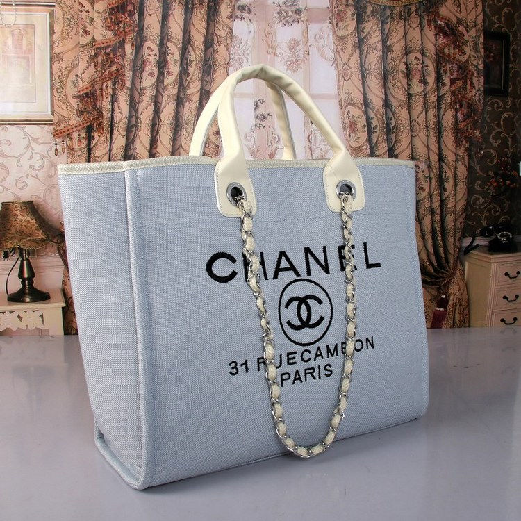 Thumbnail: CHANEL Deauville Denim Tote Shoulder Bag