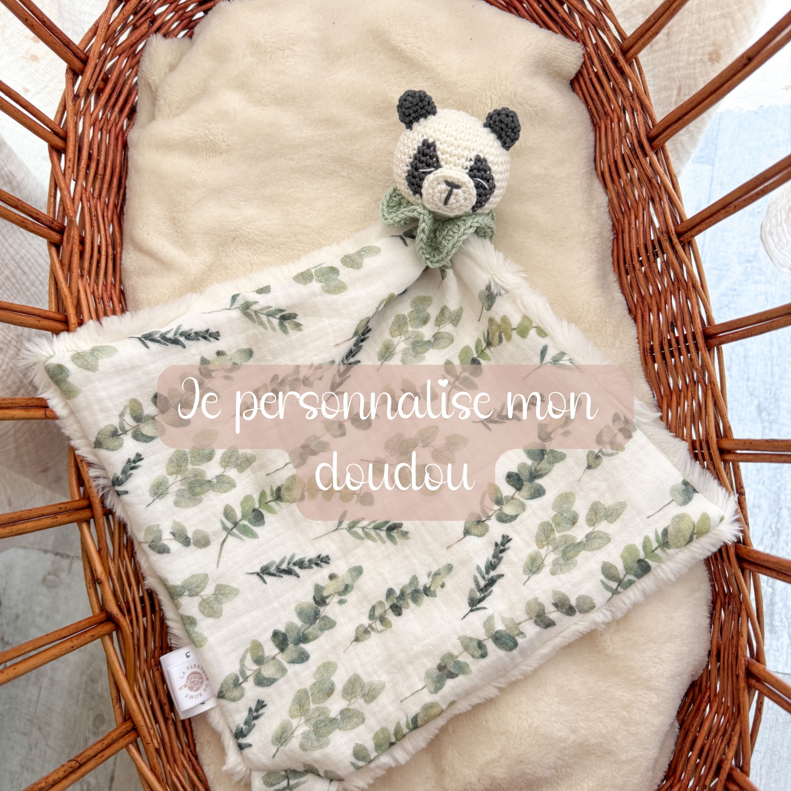 Mon doudou panda lange personnalisé