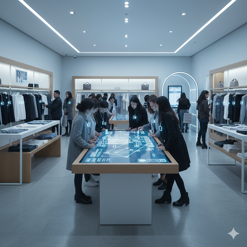 RFID在零售業中的應用,用於庫存追蹤和提供顧客互動體驗。