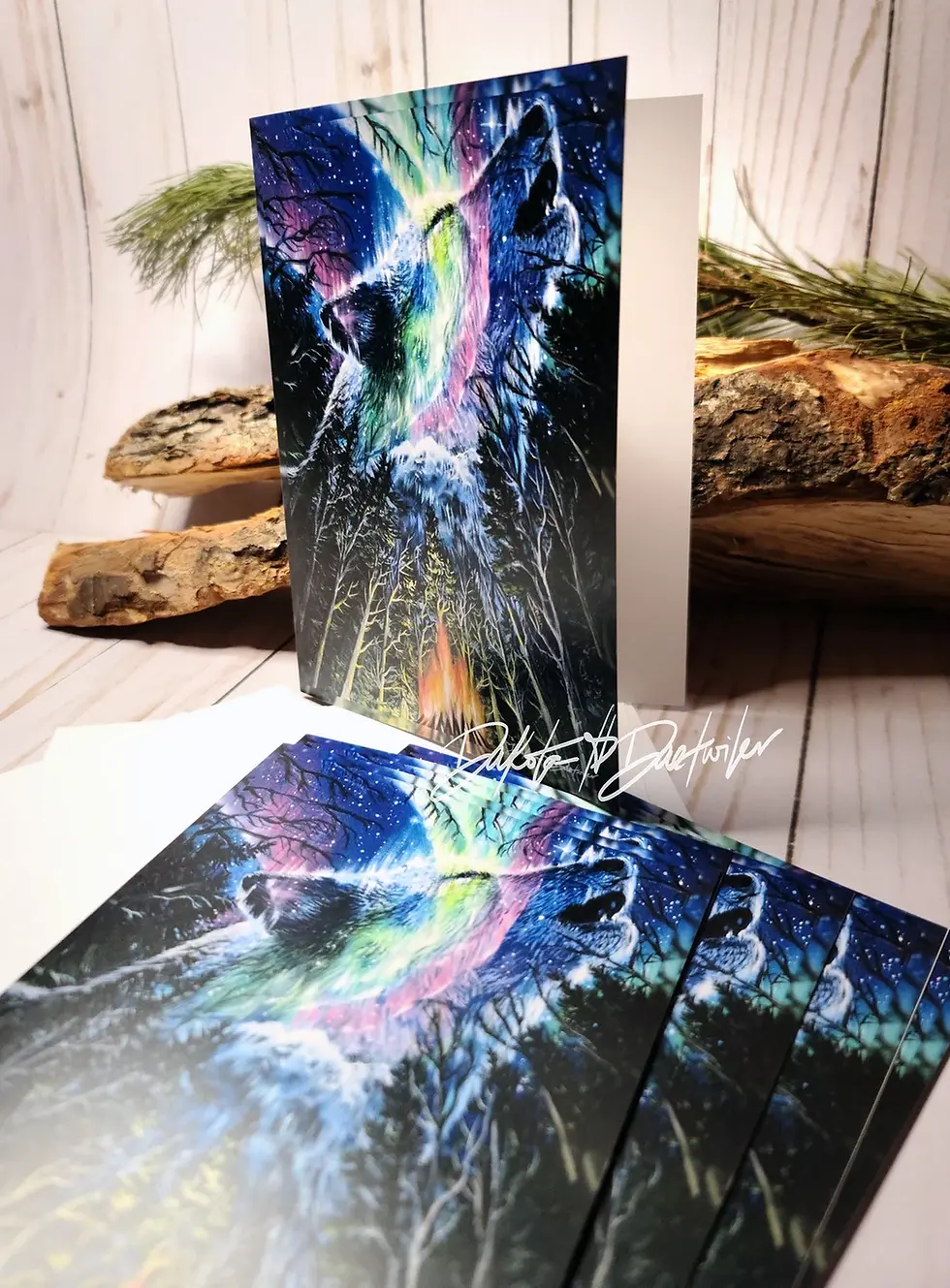Thumbnail: Greeting Cards -  Northern Wolf - by Dakota Daetwiler