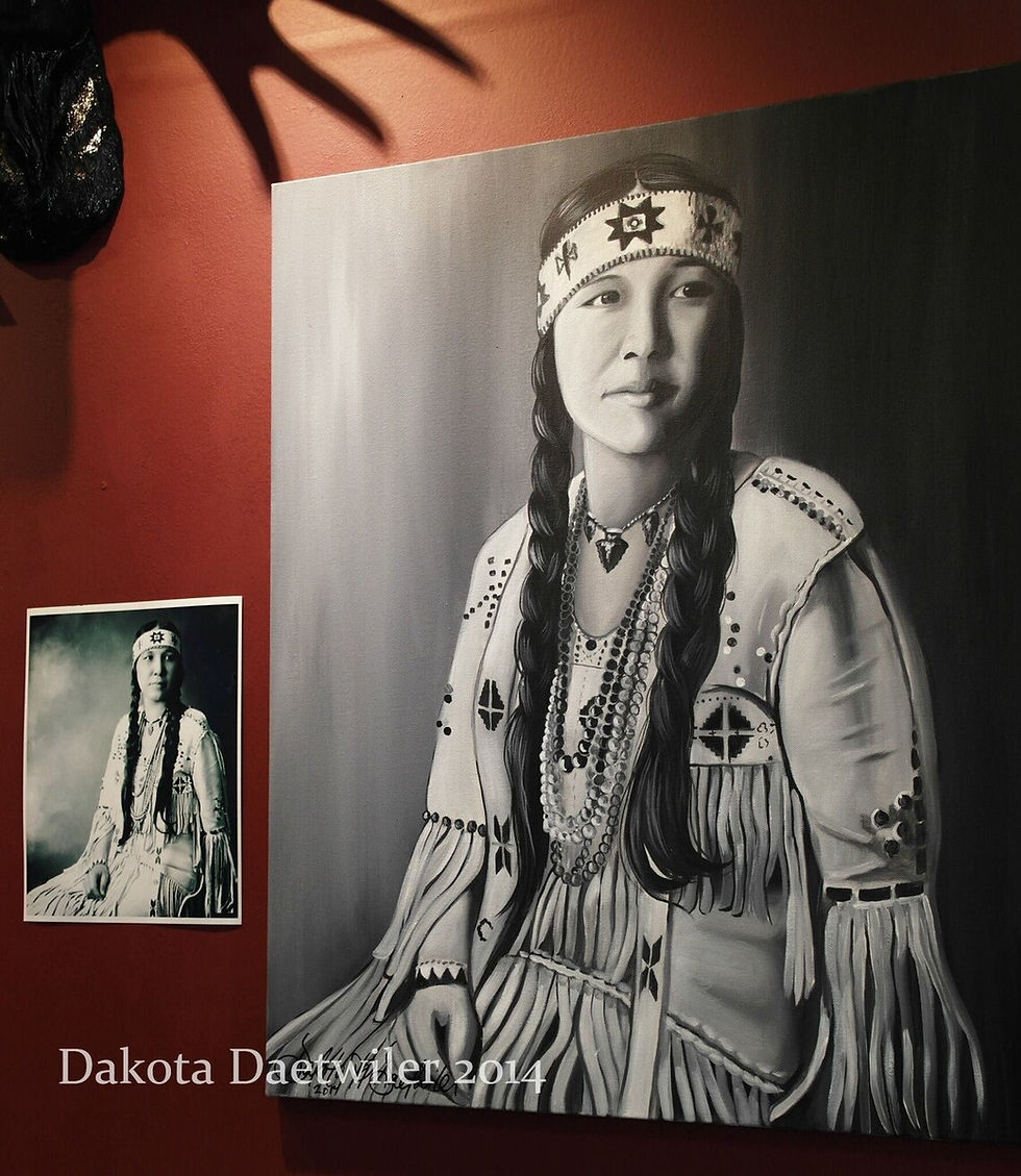 Thumbnail: Tsianina Redfeather Blackstone - Print of Painting by Dakota Daetwiler