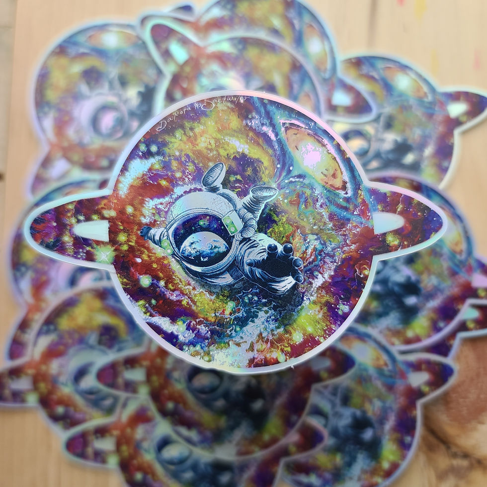 Thumbnail: Astronaut (Holographic) - Waterproof vinyl sticker by Dakota Daetwiler