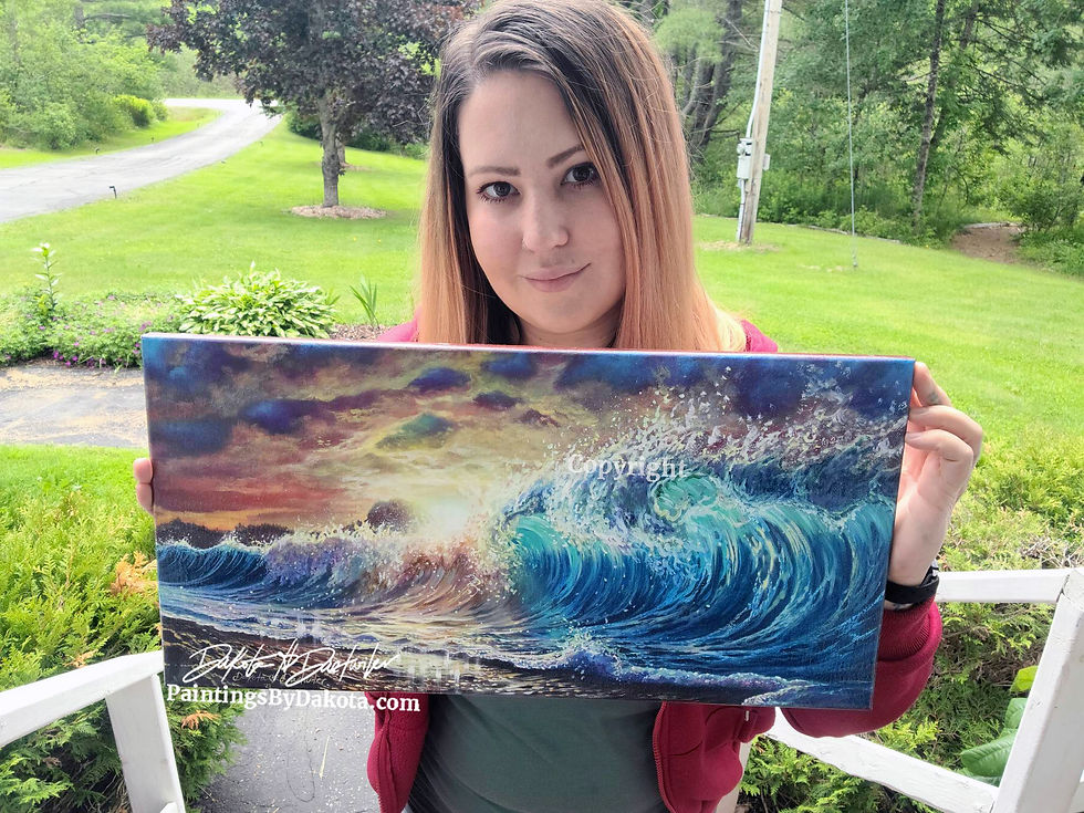 Thumbnail: Colorful Wave - Original Oil Painting by Dakota Daetwiler