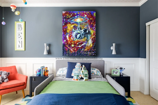Thumbnail: Space Art, Astronaut, Abduction, Black Hole, Galaxy, NASA, Forest, Reflection of Earth, Sucked into black whole, Stars,