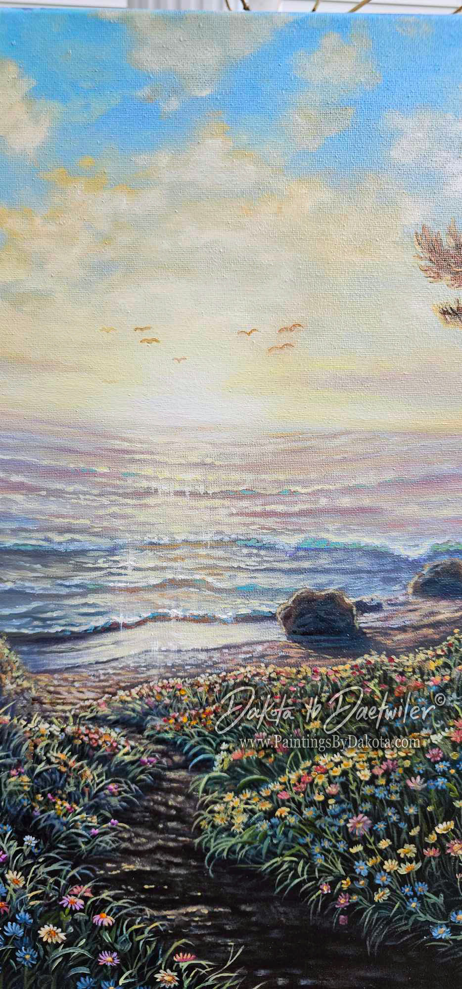 Thumbnail: Seaside Daisies - Print of Painting by Dakota Daetwiler