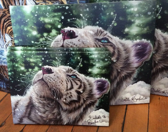 Thumbnail: Tiger, White Bengal Tiger, Albino Bengal Tiger, Large Cat, Snow Tiger, Gift for Cat lover, Tiger portrait, Stunning eyes,