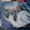 Thumbnail: signed giclee canvas prints, Mermaid, Woman in wave, blue hair, wave, Blue waves, Encompassed by wave, Ocean,