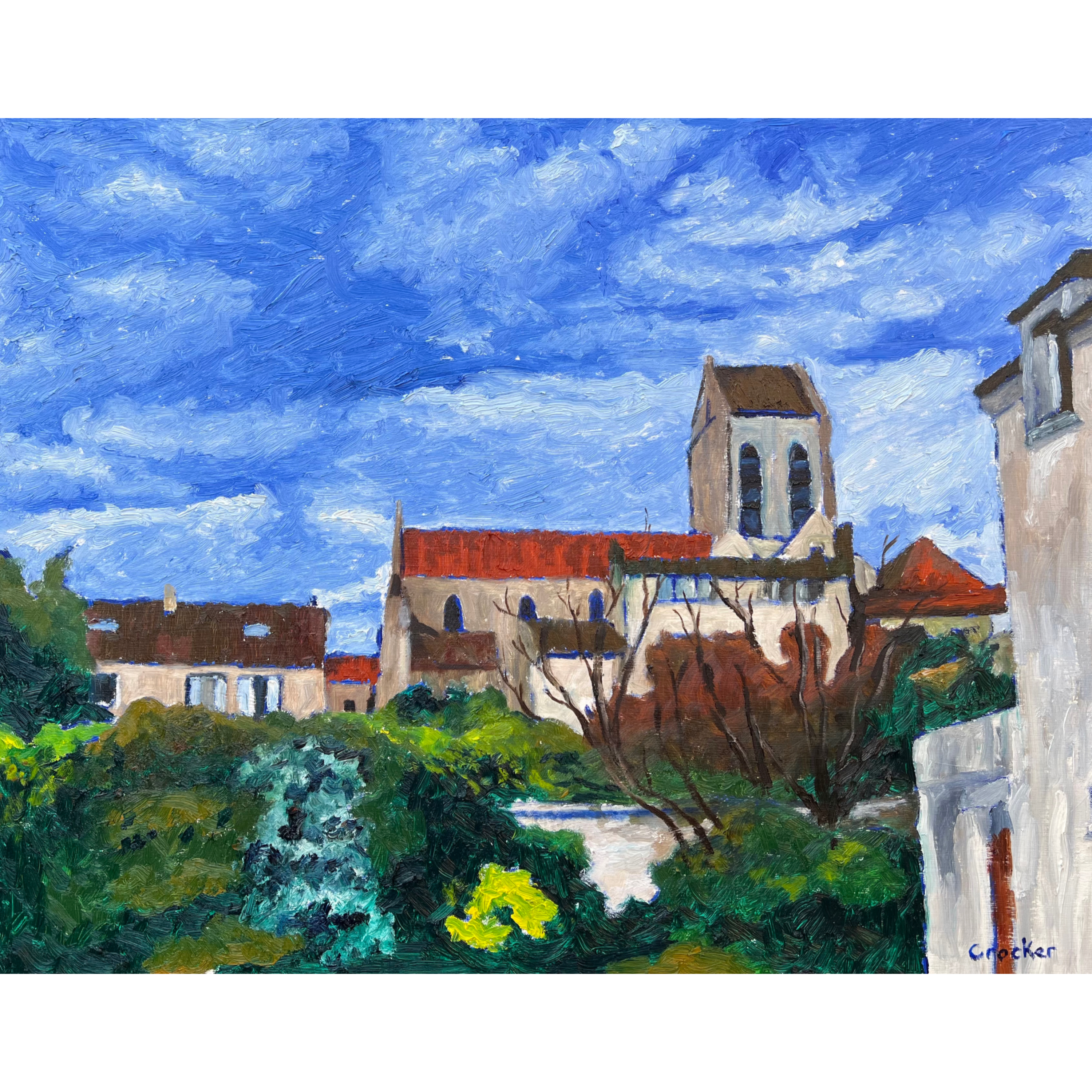Church from Rue du General de Gaulle, Auvers-sur-Oise. Painting