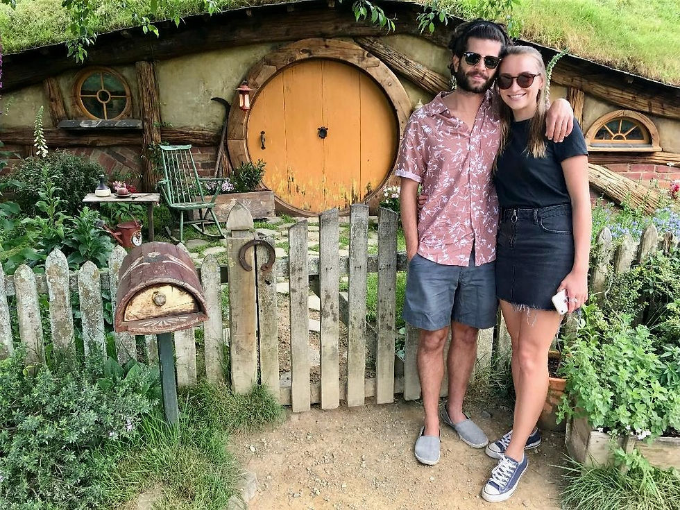 A Hobbit house in Hobbiton New Zealand.