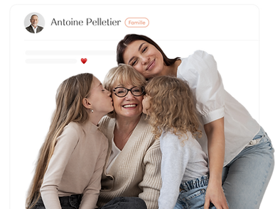 Famille réunie autour d'une grand-mère