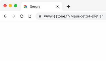 Aperçu de l'URL sécurisée d'un espace hommage en ligne eStorie