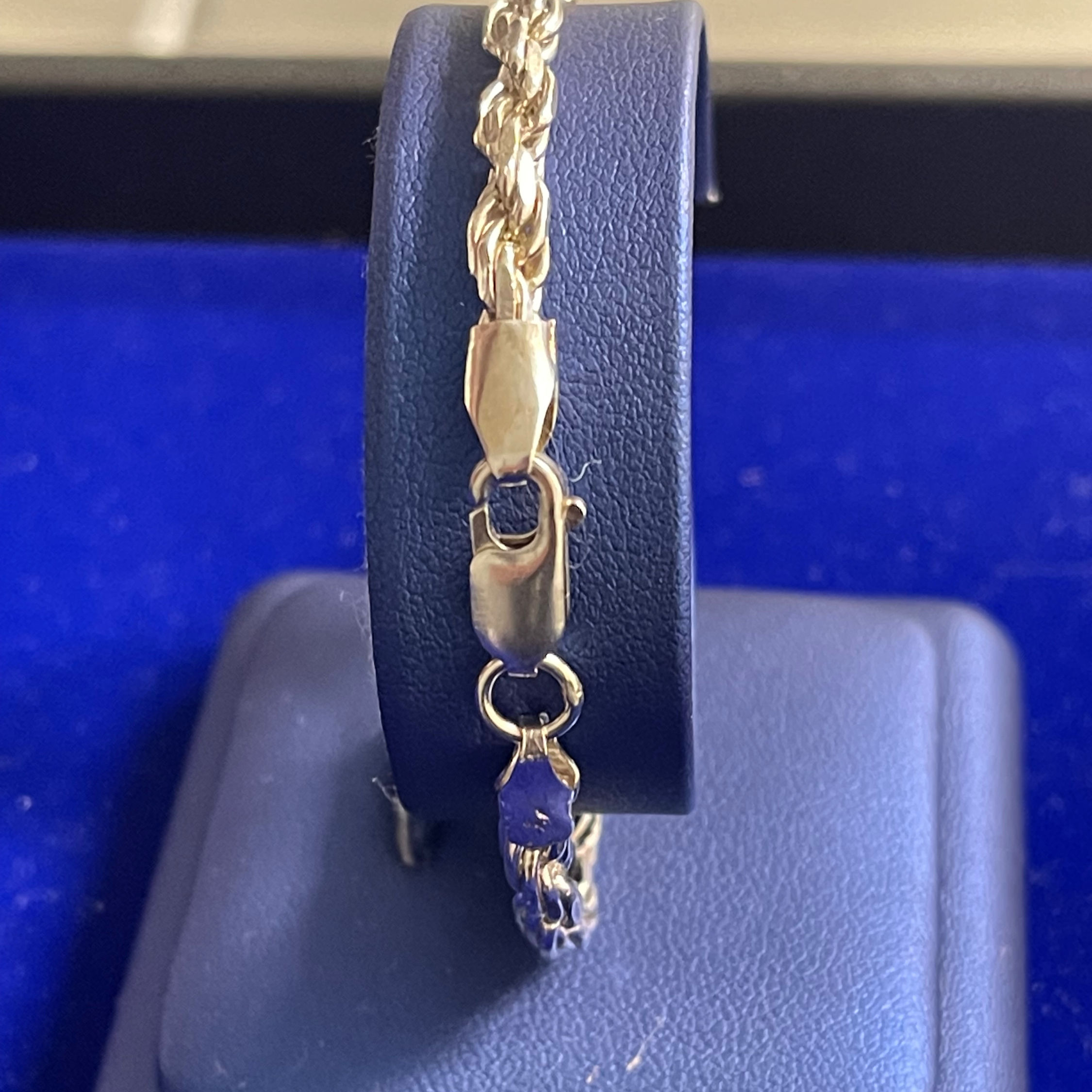 Sterling Silver Unisex Rope Chain Bracelet 9"