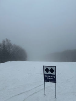 Cliffhanger on a foggy day