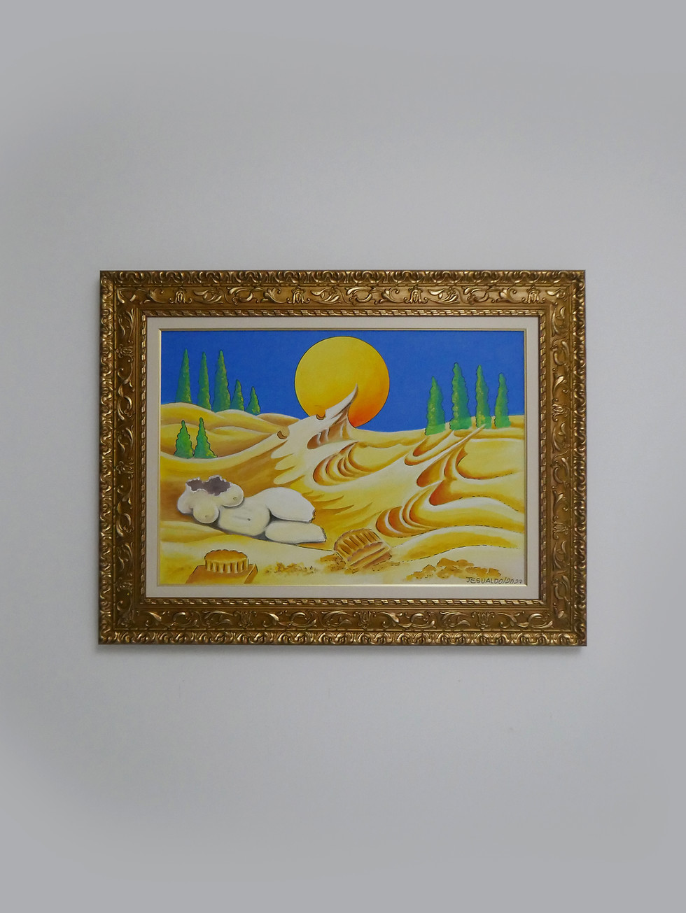 Jesualdo Gelain, Óleo sobre tela, Artista gaúcho, Ruínas Romanas