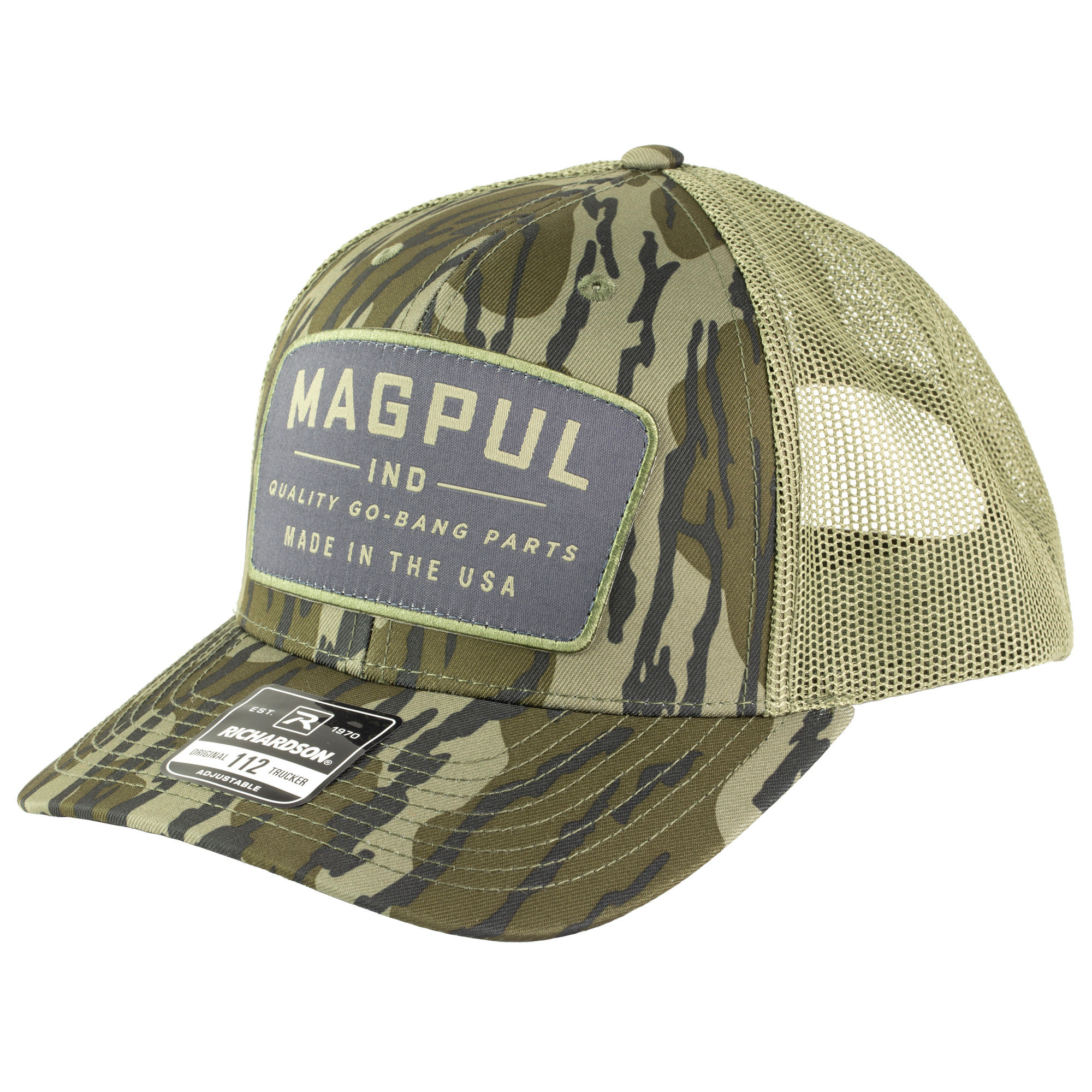 Magpul Industries, Go Bang Trucker Hat, Bottomland Camo, Cotton/Polyester, OS