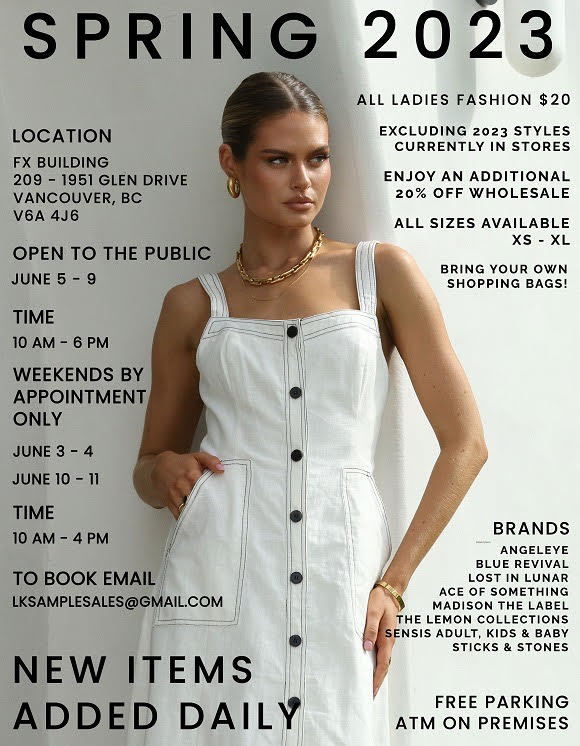 Vancouver Sample Sales I Love Sample Sales