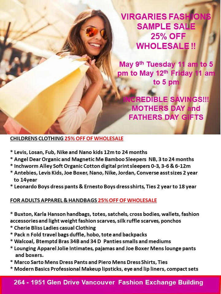 Vancouver Sample Sales I Love Sample Sales