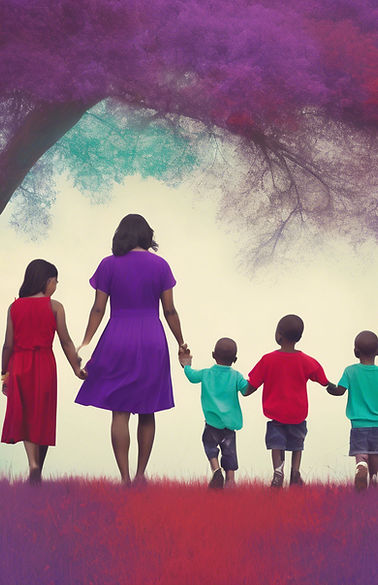 intentional, parents, diverse offspring, nature, purple, red, teal, joy, adoption.jpg