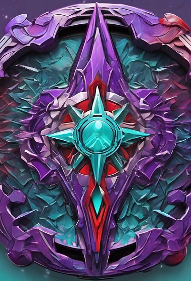 badge, power, authority, humility, purple, teal, red, abstract.jpg