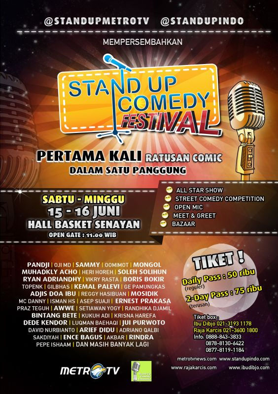 Stand Up Comedy Festival 2013, tampil di depan 4000 orang pake bahasa Inggris di Senayan.